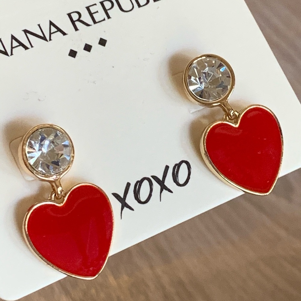 Banana Republic Red Heart Earrings
